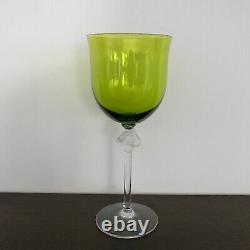 Lalique Roxane Chartreuse Crystal Burgundy Wine Glass France Signed 7 1/2 in