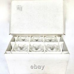 Lalique Valencay Wine Glasses Set of 6 in Box Mint Condition
