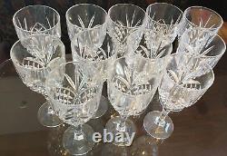 Lead Crystal Shannon DUBLIN 12 Wine Glasses Goblets Godinger Stemware Stunning