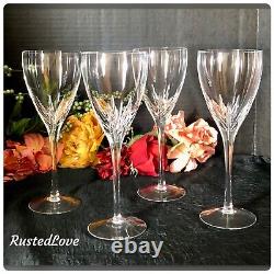 Lenox Crystal Firelight Clear Vintage Wine Goblets none panel cut Set of 4