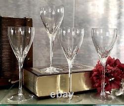 Lenox Crystal Firelight Clear Vintage Wine Goblets none panel cut Set of 4