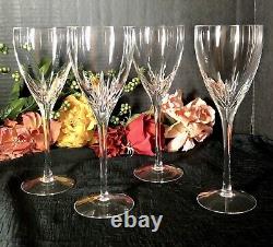 Lenox Crystal Firelight Clear Vintage Wine Goblets none panel cut Set of 4