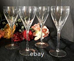 Lenox Crystal Firelight Clear Vintage Wine Goblets none panel cut Set of 4