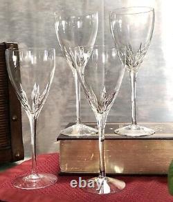 Lenox Crystal Firelight Clear Vintage Wine Goblets none panel cut Set of 4