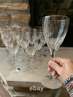 Lenox Crystal Wine Glasses Firelight Gold Trim Set of 15