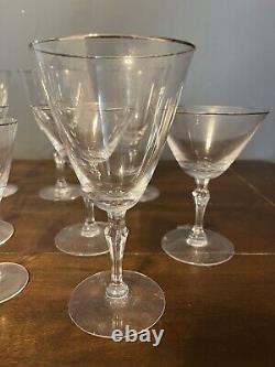 Lenox Crystal wine And Water glasses Platinum Rim