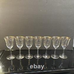 Lenox Hayworth (7) Seven Wine Glasses Gold Rim 6 5/8