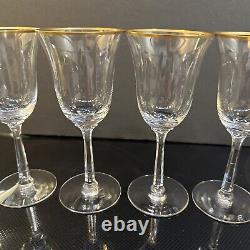 Lenox Hayworth (7) Seven Wine Glasses Gold Rim 6 5/8