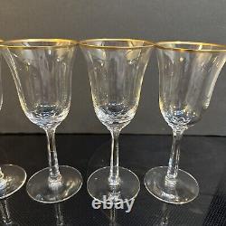 Lenox Hayworth (7) Seven Wine Glasses Gold Rim 6 5/8