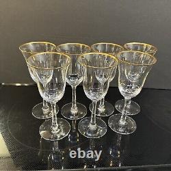 Lenox Hayworth (7) Seven Wine Glasses Gold Rim 6 5/8