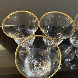 Lenox Hayworth (7) Seven Wine Glasses Gold Rim 6 5/8