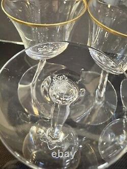 Lenox Hayworth (7) Seven Wine Glasses Gold Rim 6 5/8