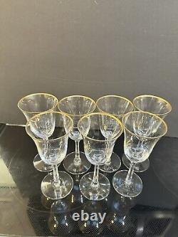 Lenox Hayworth (7) Seven Wine Glasses Gold Rim 6 5/8