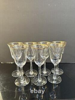 Lenox Hayworth (7) Seven Wine Glasses Gold Rim 6 5/8