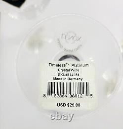 Lenox New In Box Timeless Platinum Crystal Wine Glasses 10 Oz Set of Four