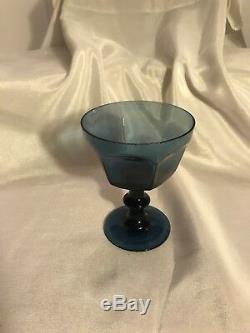 Lenox USA Antique Dark Blue Water Goblet, Wine Glass, Sherbet Glass (24 Qty)