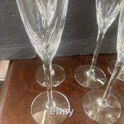 Lenox crystal Champagne Flute glasses set 6 firelight platinum pattern Tall