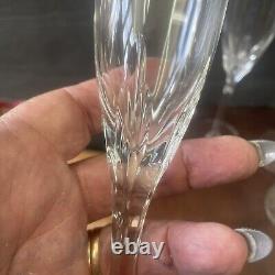 Lenox crystal Champagne Flute glasses set 6 firelight platinum pattern Tall