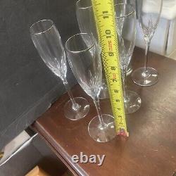 Lenox crystal Champagne Flute glasses set 6 firelight platinum pattern Tall