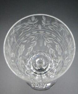 Libbey Rock Sharpe Anniversary Etched Crystal Wine Glasses Set 7 7 3/4 Tall