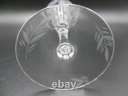 Libbey Rock Sharpe Anniversary Etched Crystal Wine Glasses Set 7 7 3/4 Tall