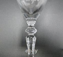 Libbey Rock Sharpe Anniversary Etched Crystal Wine Glasses Set 7 7 3/4 Tall