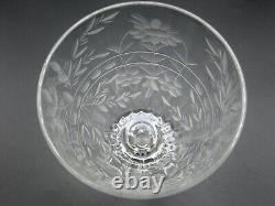 Libbey Rock Sharpe Anniversary Etched Crystal Wine Glasses Set 7 7 3/4 Tall