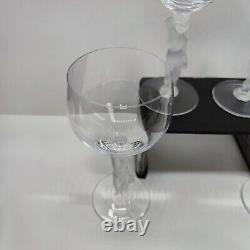 Lot 4 BAYEL France Bacchante-Frosted Male Nude Stem 7 1/2 Crystal Wine Glasses