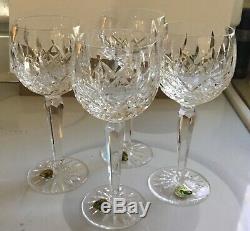Lot 4 Waterford Crystal LISMORE Wine Hocks Goblets NNB Cabinet Glasses