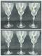 Lot 6 HAWKES Laurel Leaf L-Rock Stem Cut Crystal Water Wine Goblet Glasses 2201