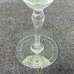 Lot 6 HAWKES Laurel Leaf L-Rock Stem Cut Crystal Water Wine Goblet Glasses 2201