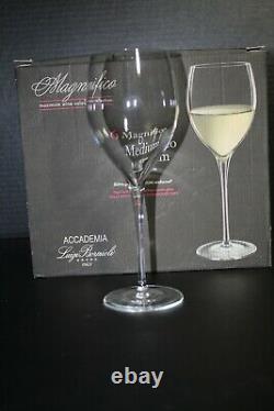 Lot Of 4 Accademia Magnifico Wine Glass Lougi Bormioli 44cl. 15 1/2 Oz. Signed