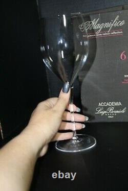 Lot Of 4 Accademia Magnifico Wine Glass Lougi Bormioli 44cl. 15 1/2 Oz. Signed