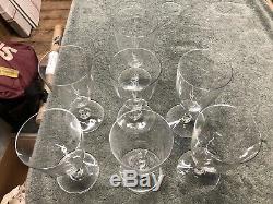 Lot Of 7 BACCARAT France Clear Crystal Wine Glasses 6 1/2 Tall