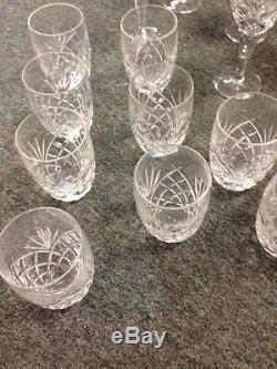 Lot Of Irish Galway Crystal Wine Glass Glasses Decanter Tumbler