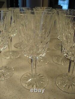 Lot of 10 Waterford Lismore Claret Wine Glasses 7.5T Ireland Stemmed