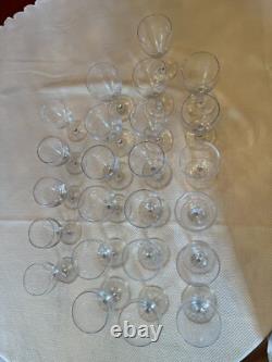 Lot of 24 Baccarat Chambolle Water Goblet 6.7/8 + Claret Wine Glasses 6
