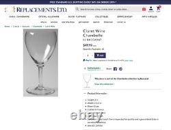 Lot of 24 Baccarat Chambolle Water Goblet 6.7/8 + Claret Wine Glasses 6