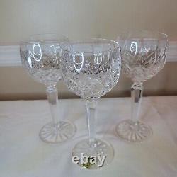 Lot of 3 Waterford Crystal Lismore Balloon Hock Wine Glasses 7 1/2 tall