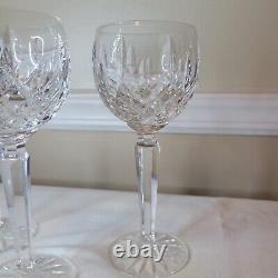 Lot of 3 Waterford Crystal Lismore Balloon Hock Wine Glasses 7 1/2 tall