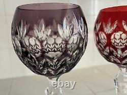 Lot of (4) AJKA Crystal Florderis WINE GLASSES GOBLETS. EUC. Vintage