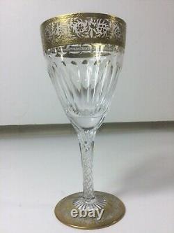 Lot of 4 Vintage Crystal Wine Glasses withGold Trim 7.5