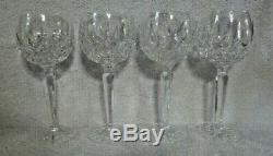 Lot of 4 Waterford Crystal Lismore Wine Hock Glasses 7 1/2