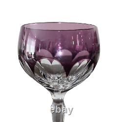 Lot of 4 bohemian style amythest crystal vintage wine glasses-Gorgeous