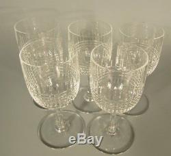 Lot of 5 French Baccarat Crystal Glassware Nancy Wine Claret Glass 5 1/2