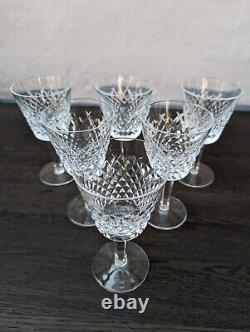 Lot of 6 Waterford Crystal Lismore Stemmed Wine Glasses & Decanter & Nut Dish