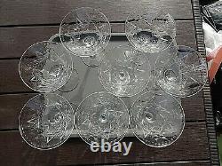 Lot of 8 Signed HAWKES Crystal HAW41 Champagne Tall Sherbet Wine Goblets Stem