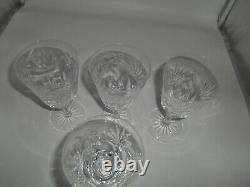 Lovely Set of 6 Waterford Crystal Ashling pattern 4 oz. White Wine Stems