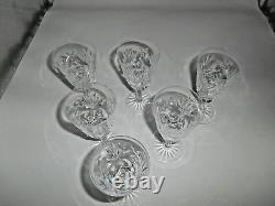 Lovely Set of 6 Waterford Crystal Ashling pattern 5 oz. Claret Wine Stems