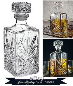 Luxury Decanter Glass Crystal Bottle For Liquor Whiskey Scotch Wine All Alcohol